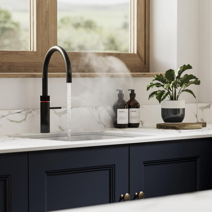 Quooker Fusion Round Black 4 in 1 Boiling Water Tap