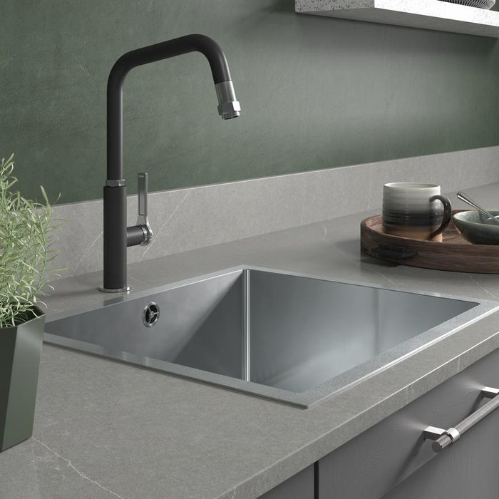 TAP8304 Lamona Secchia Black and Stainless Steel Pull Out Mixer Tap