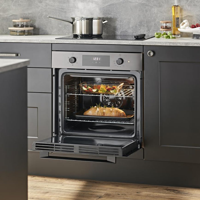 Lamona LAM3413 Black Stainless Steel Built In Single Fan Oven and Grill