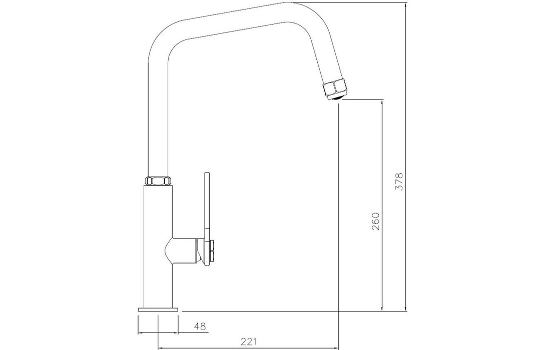 Abode Hex Single Lever Mixer Tap - Brushed Nickel/Black