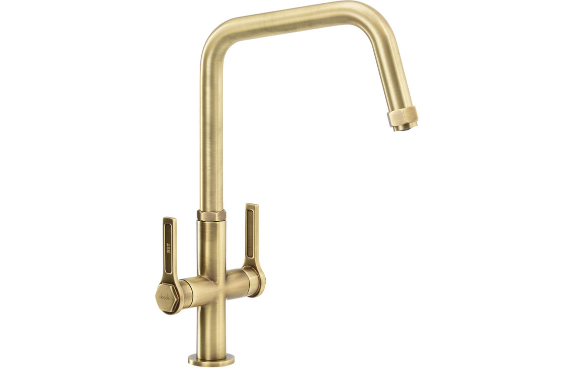 Abode Hex Monobloc Mixer Tap Antique Brass