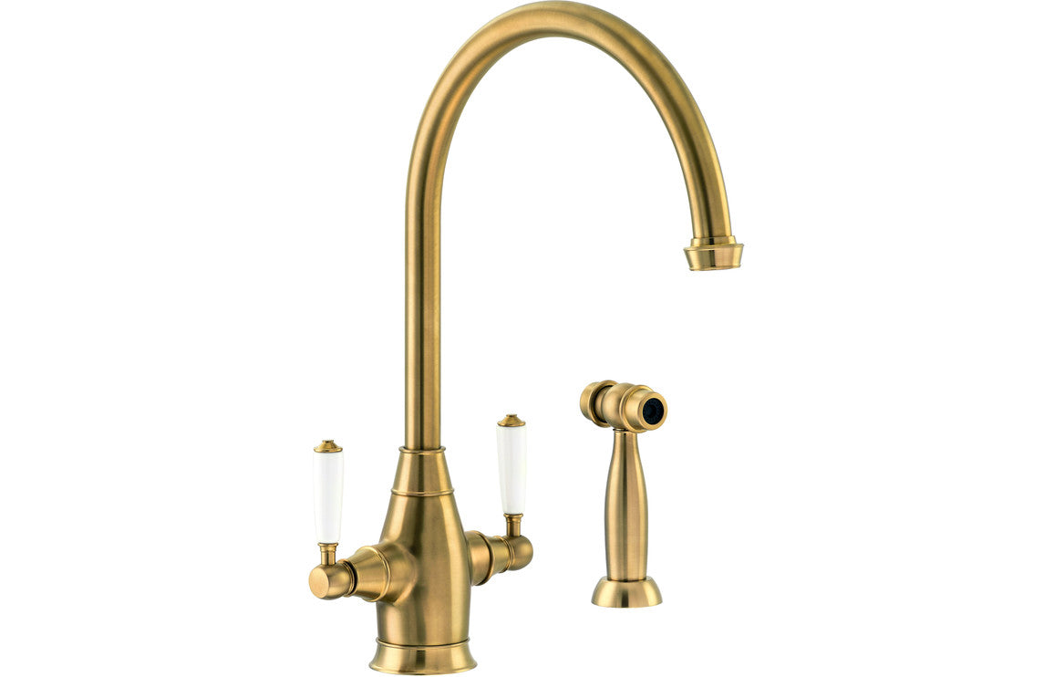 Abode Astbury Monobloc Mixer Tap w/Handspray Brass
