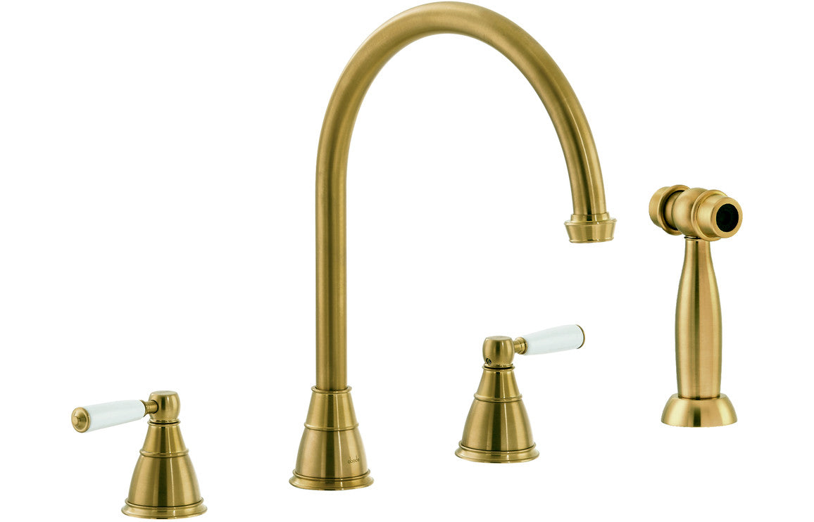 Abode Astbury 3 Part Mixer Tap w/Handspray Brass