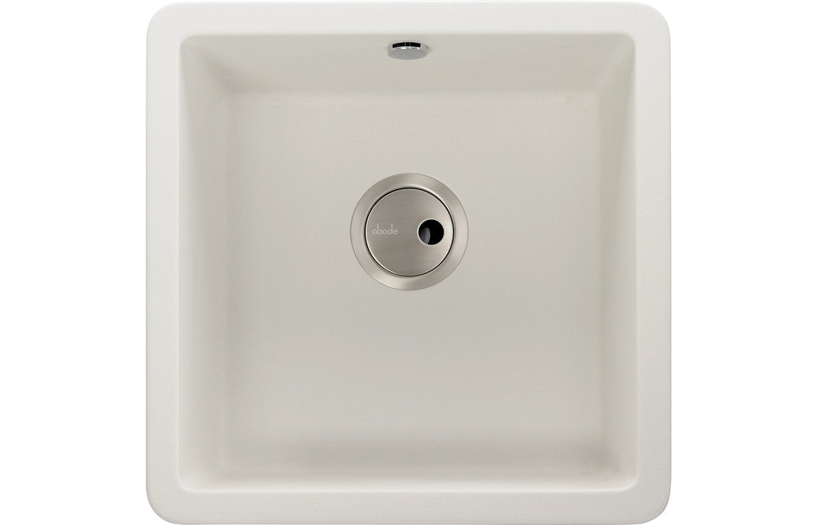 Abode Matrix Sq GR15 1B Granite Inset/Undermount Sink - White