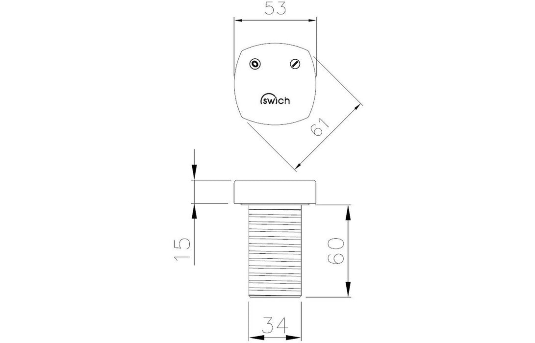 Abode Swich Diverter Valve - Square Handle w/High Resin Filter - Brushed Nickel