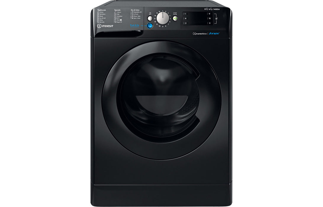 Indesit BDE 861483X K UK N F/S 8/6kg 1400rpm Washer Dryer - Black