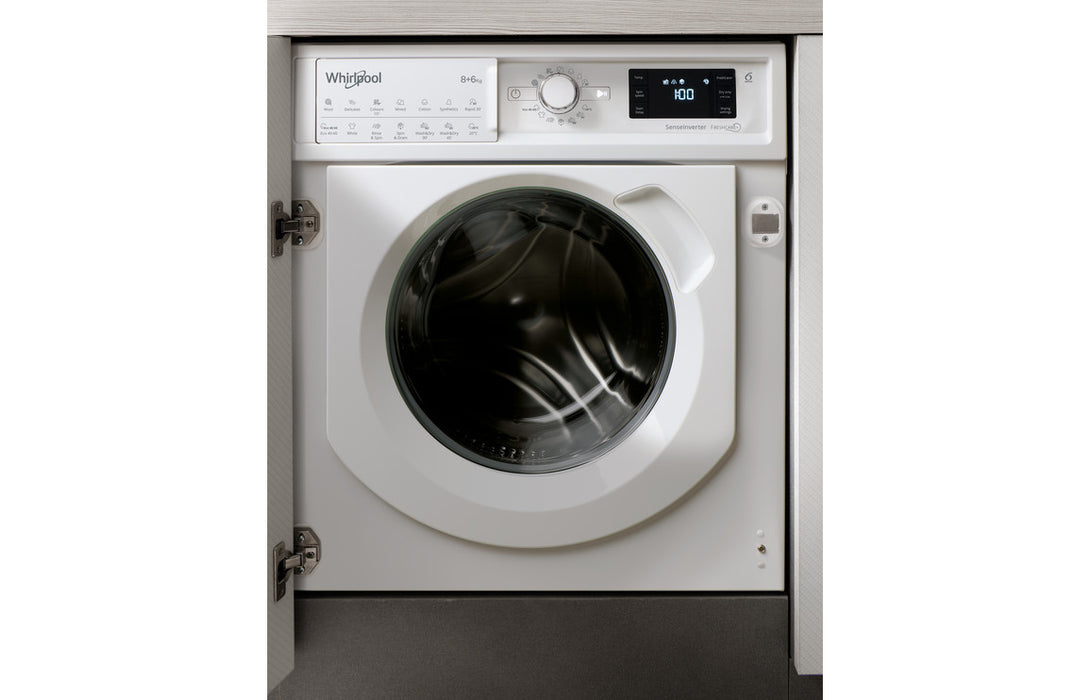Whirlpool BI WDWG 86184 UK B/I 8/6kg 1400rpm Washer Dryer
