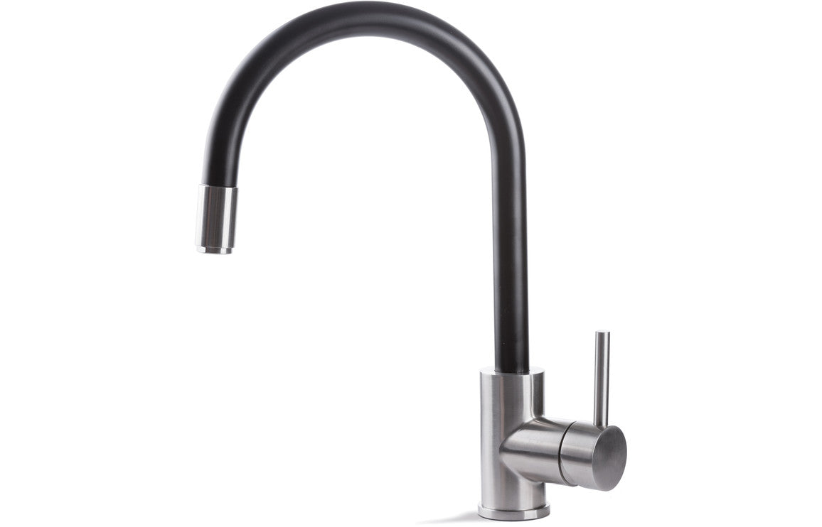 Prima+ Single Lever Mixer Tap w/Pull Out - Black & St/Steel