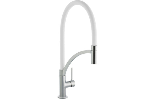 Prima+ Swan Neck Single Lever Mixer Tap w/Pull Out - White