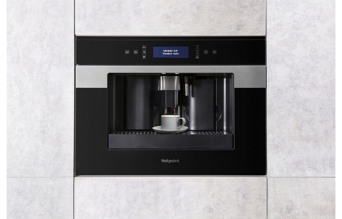 Hotpoint CM 9945 H Fully Automatic Coffee Machine - Dark Grey Glass