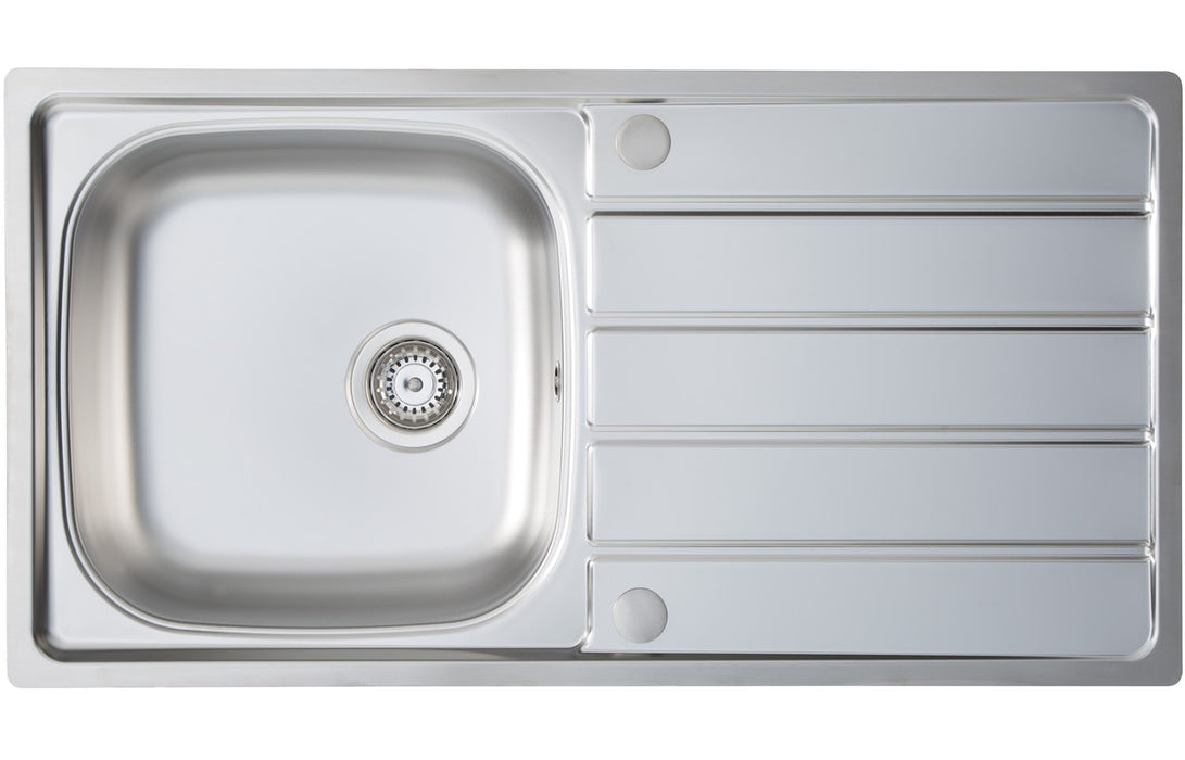 Prima 1B 965x500mm St/Steel Sink & Single Lever Tap Pack