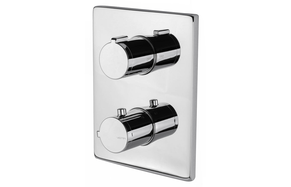 Vema Rectangular Two Outlet Thermostatic Valve