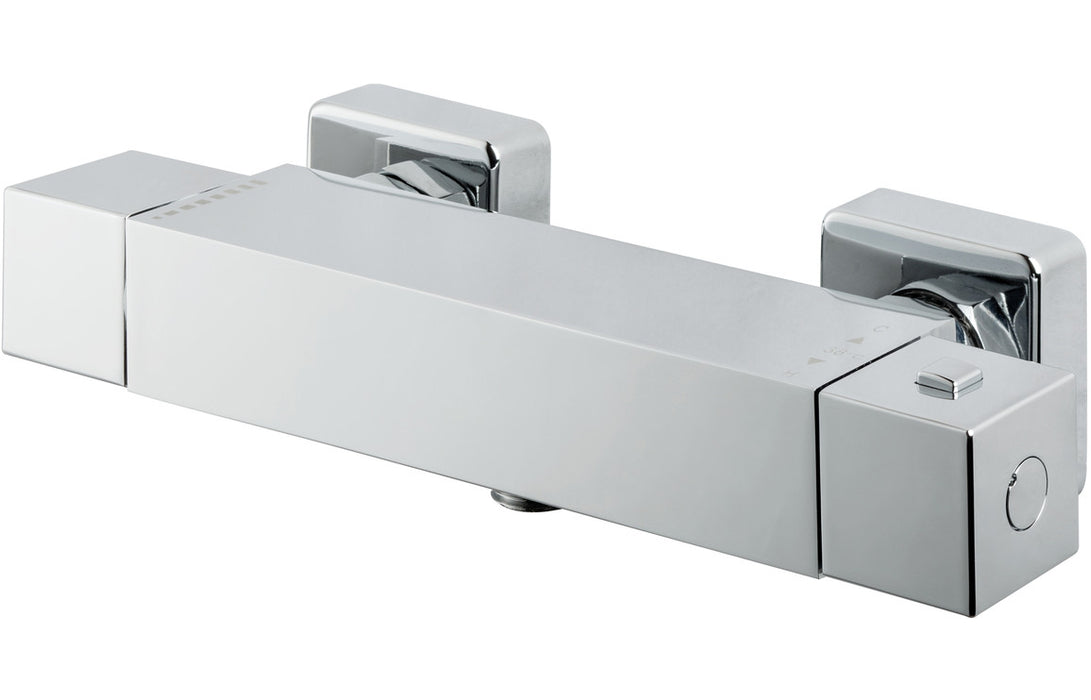 Vema Square Single Outlet Thermostatic Bar Valve