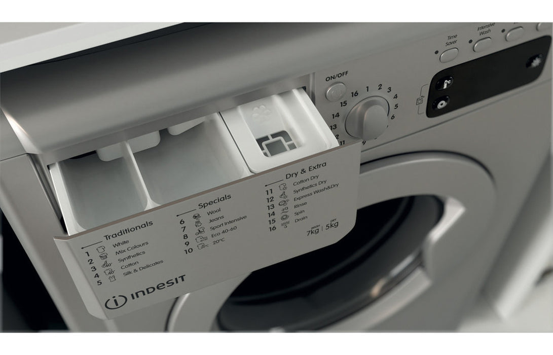 Indesit IWDD 75145 S UK N F/S 7/5kg 1400rpm Washer Dryer - Silver