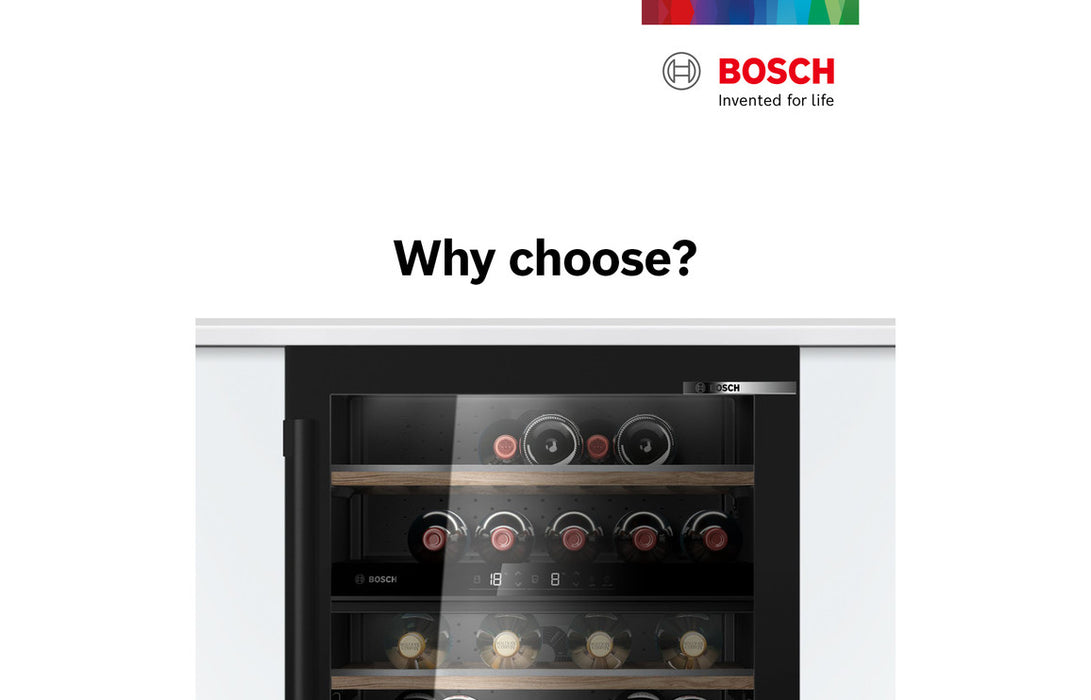 Bosch Serie 6 KUW21AHG0G Built Under 60cm Wine Cooler - Black