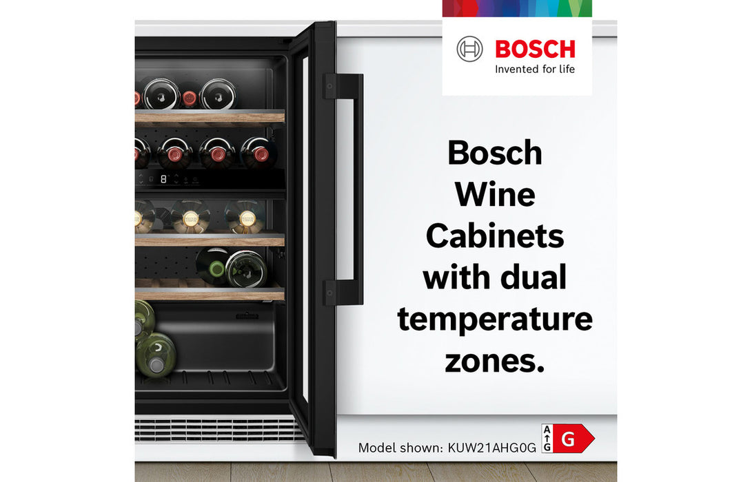 Bosch Serie 6 KUW21AHG0G Built Under 60cm Wine Cooler - Black