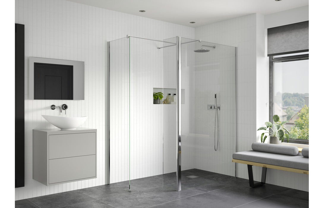 Reflexion Iconix Wetroom Panel, Support Bar & 300mm Rotatable Panel - 800mm
