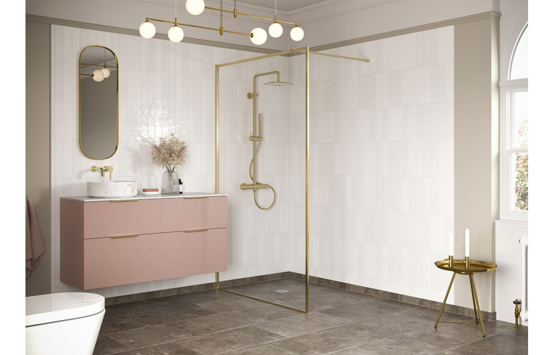 RefleXion Iconix Brushed Brass Profile Wetroom Panel - 1000mm