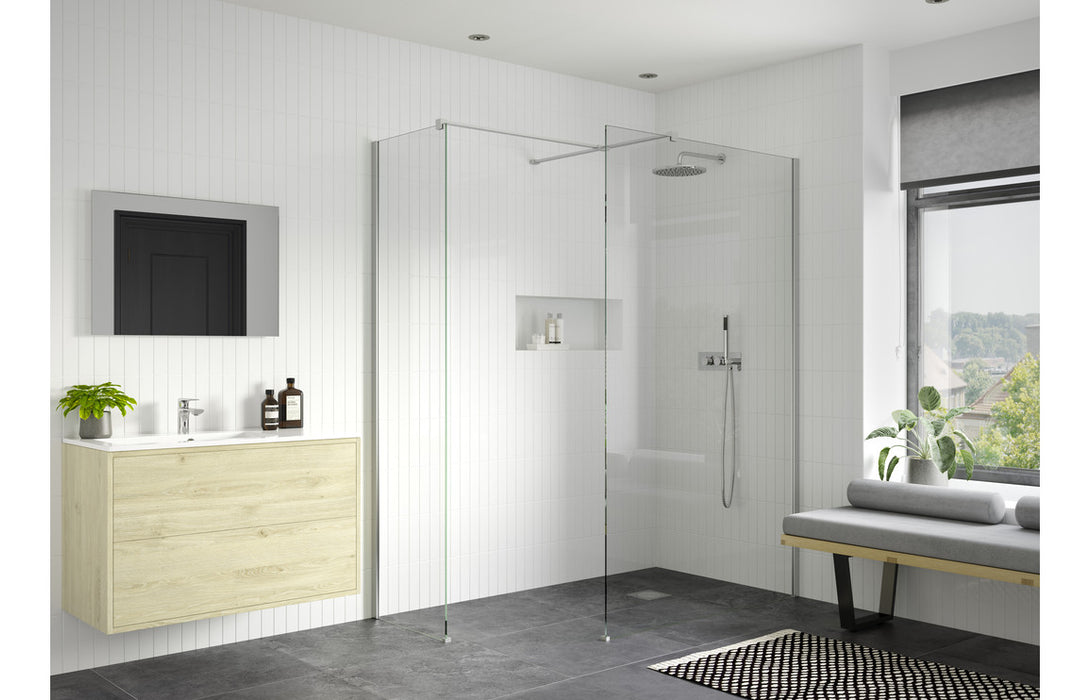 Reflexion Iconix Wetroom Panel & Support Bar - 900mm